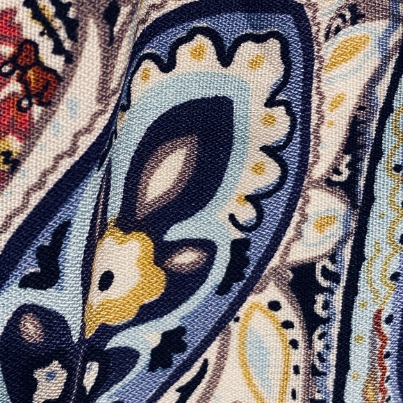 Paisley printed pleated skirt elastic back - Picture 4 of 7